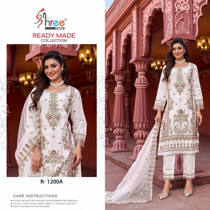 R 1200 By Shree Organza Embroidery Pakistani Readymade Suits Wholesale Market In Surat
